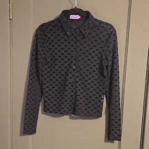 Edikted Black Checkered Casual Shirt
